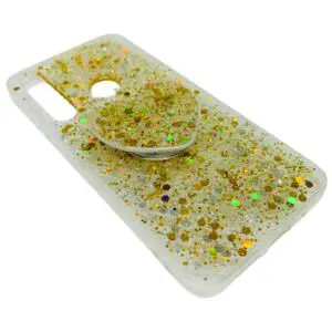 Capinha De Celular Para Motorola Moto One Macro XT2016-2 Com Suporte Glitter